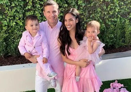 Bryiana was already a successful model before meeting Rob. The couple with their two kids all wearing pink.