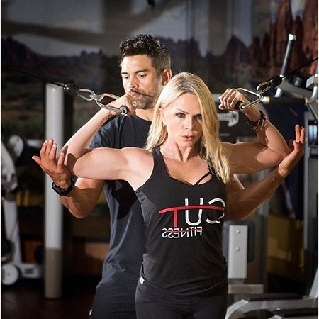 Tamra Judge and Eddie Judge doing cardio for CUT Fitness.