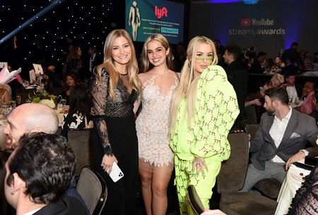 iJustine, Addison Rae and Tana Mongeau at The 9th Annual Streamy Awards on December 13, 2019 in Los Angeles, California.