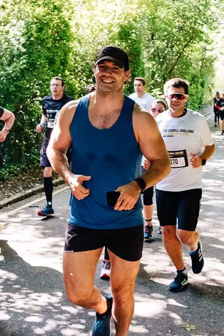 Henry Cavill during the Durrell Challenge in 2019.