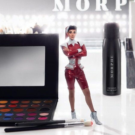 James Charles promoting his Morphe x James Charles Palette Collection.