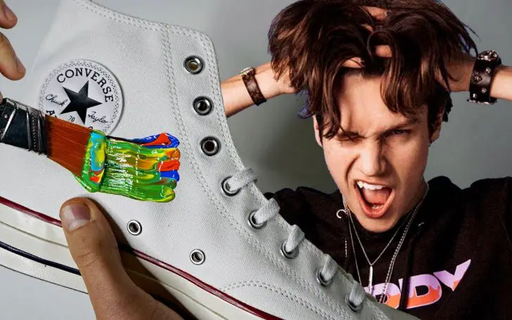 MARKO surprises Lil Huddy with customized white chuck, converse
