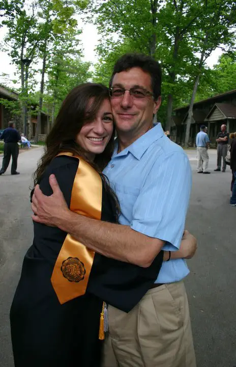 Marty Lagina hugging his daughter Maddie Lagina.