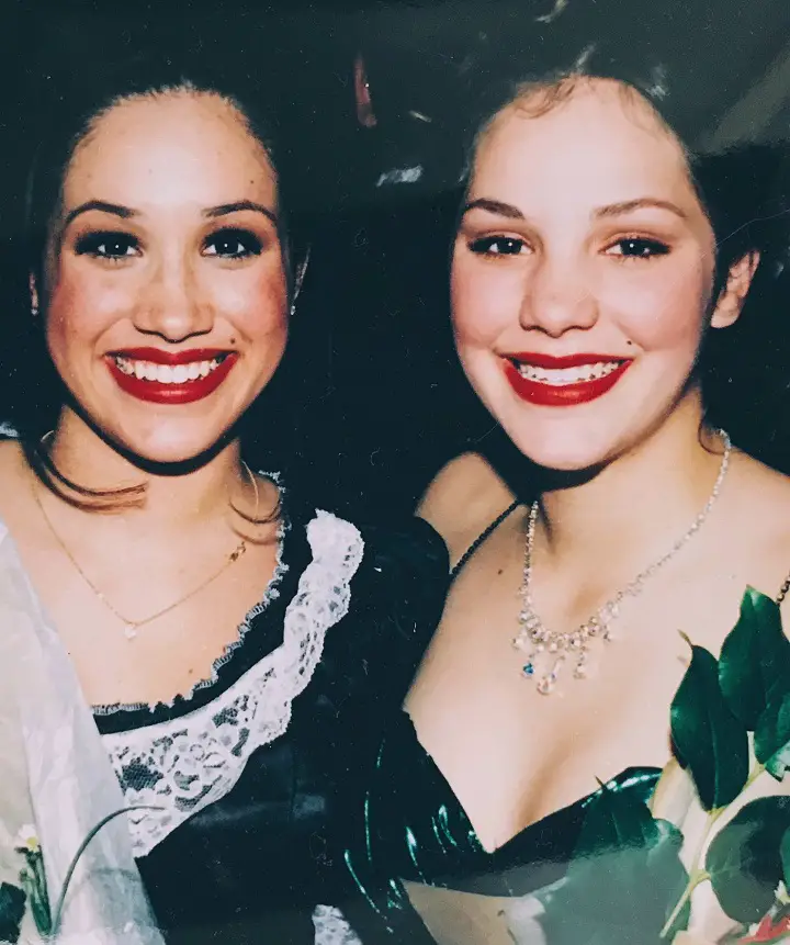 Katharine McPhee with her old theater buddy Meghan Markle.