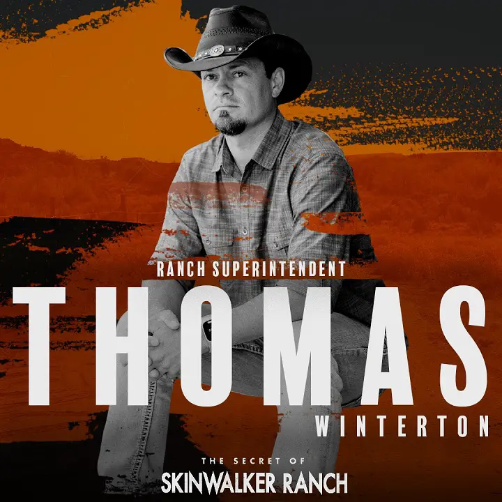 Thomas Winterton in a poster for himself on The Secret of Skinwalker Ranch.