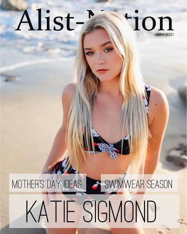 Katie Sigmond on the cover of Alist Nation Magazine, May 2021 Issue.
