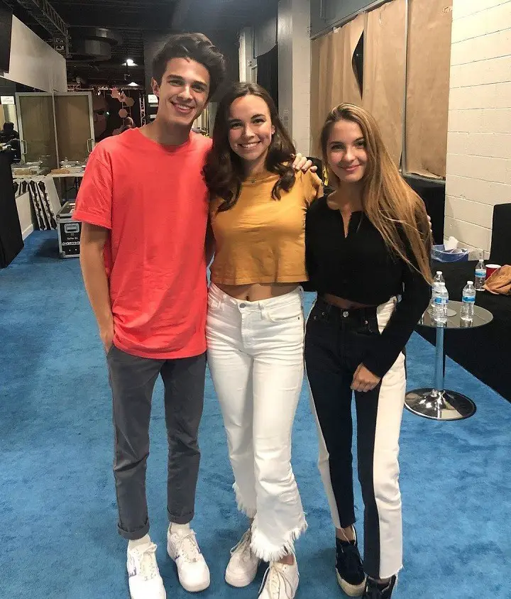 Pierson Wodzynski (center) during her time on Awesomeness TV's dating show with Brent Rivera (left) and Lexi Rivera (right).