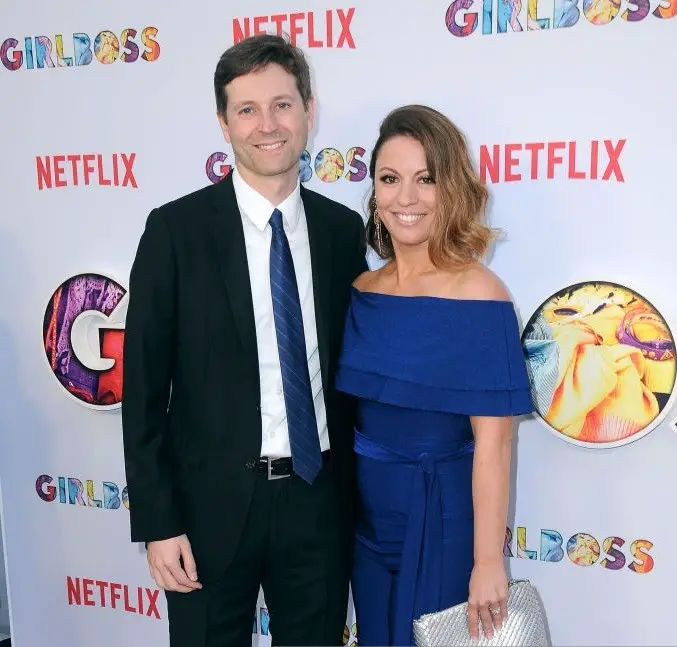 (L-R) Writer Eben Russell and executive producer/creator/showrunner Kay Cannon attend the premiere of Netflix's' 'Girlboss' at ArcLight Cinemas on April 17, 2017 in Hollywood, California.