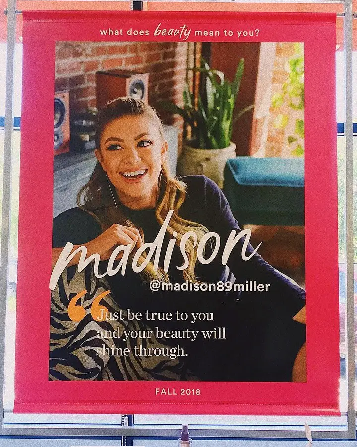 Madison Miller's plaque at the 'Ulta x Ipsy' event in 2018.