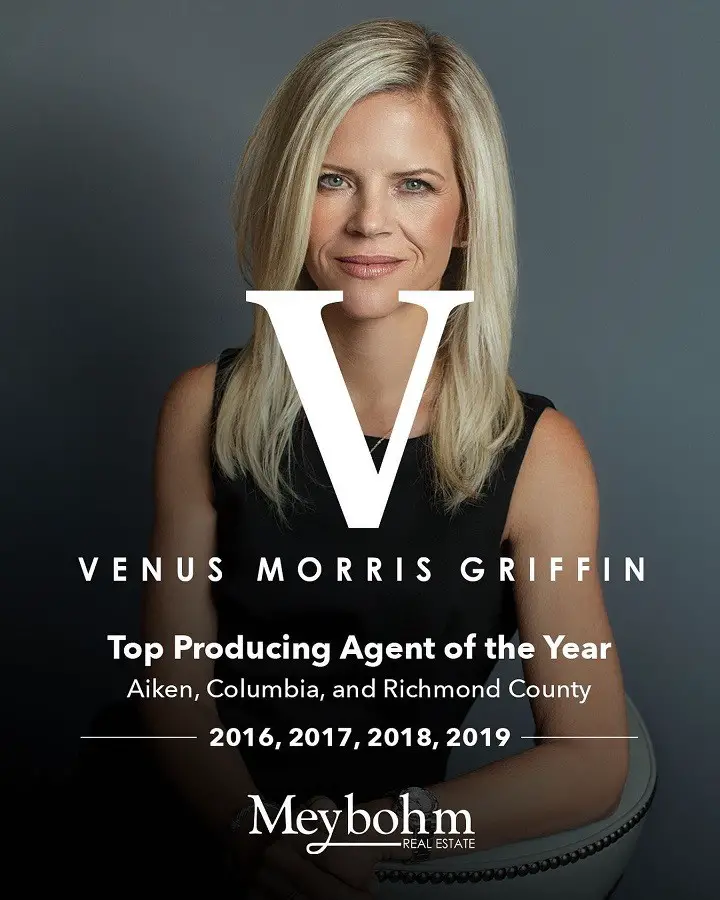 Venus Morris Griffin in the background with all her real estate awards mentioned in the foreground.