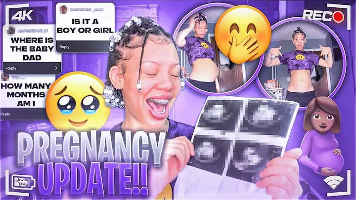 A thumbnail from Princess Misty's recent YouTube video of her discussing her pregnancy.