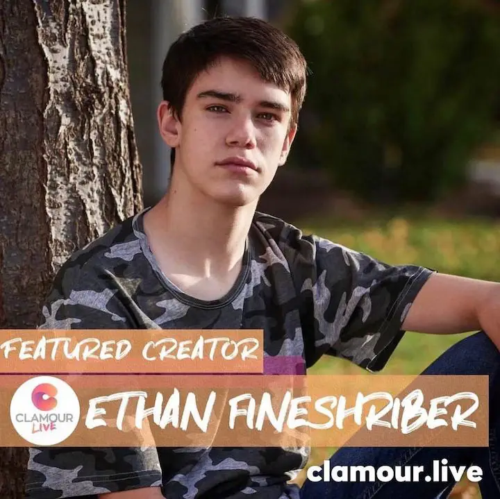 Ethan Fineshriber in a poster for his Clamour.live appearance in July 2021.