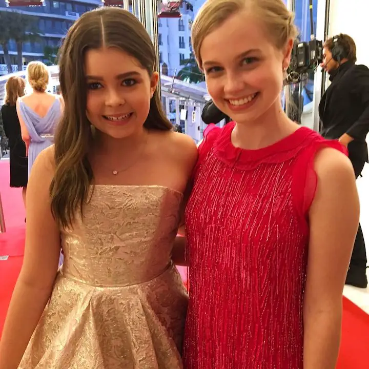 Addison Riecke (left) with her co-star Angourie Rice (right) during the premiere of 'The Beguiled' movie they co-starred in together.