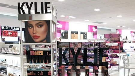 A photo displaying Kylie Cosmetics on the Ulta shelves