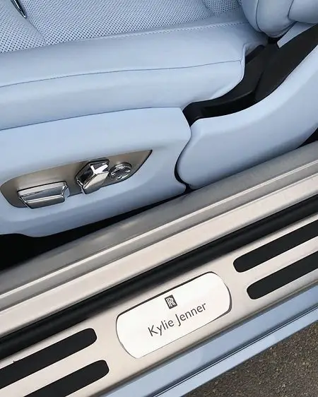 Kylie Jenner's name engraved in her Rolls Royce Wraith.