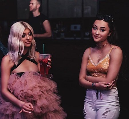 Loren Gray and a friend on the set of filming the 'Queen' music video.
