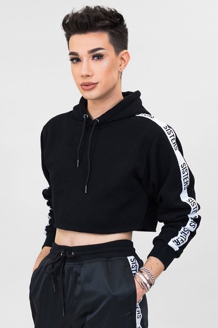 James Charles in his own Sisters Apparel product.