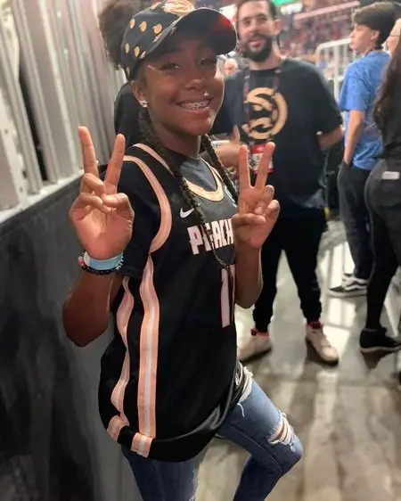 Jalaiah Harmon on the way to her NBA All Star game performance.