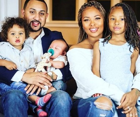 Eva Marcille, husband Michael Sterling and their three kids.