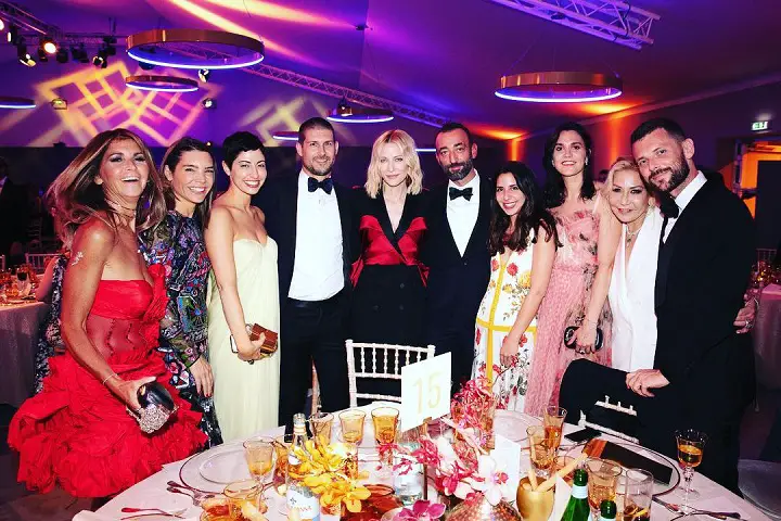 Anna Shay (second from right) attending a party for Cate Blanchett in November 2018 during the Cannes Film Festival.