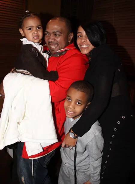  Timbaland (C), wife Monique Mosley (R), and family attend Irving Plaza on January 20, 2010 in New York City.