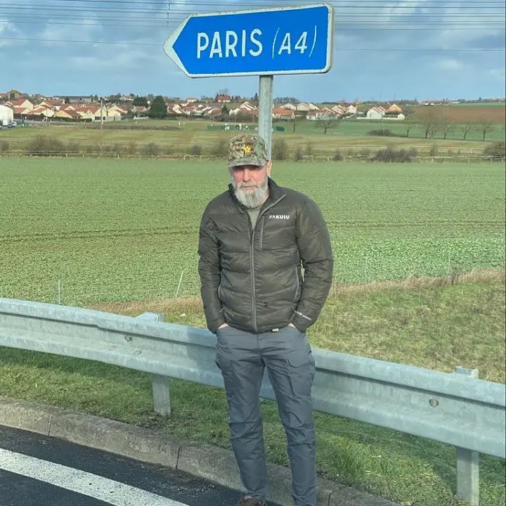 Mike Horstman on the way to Paris, France.