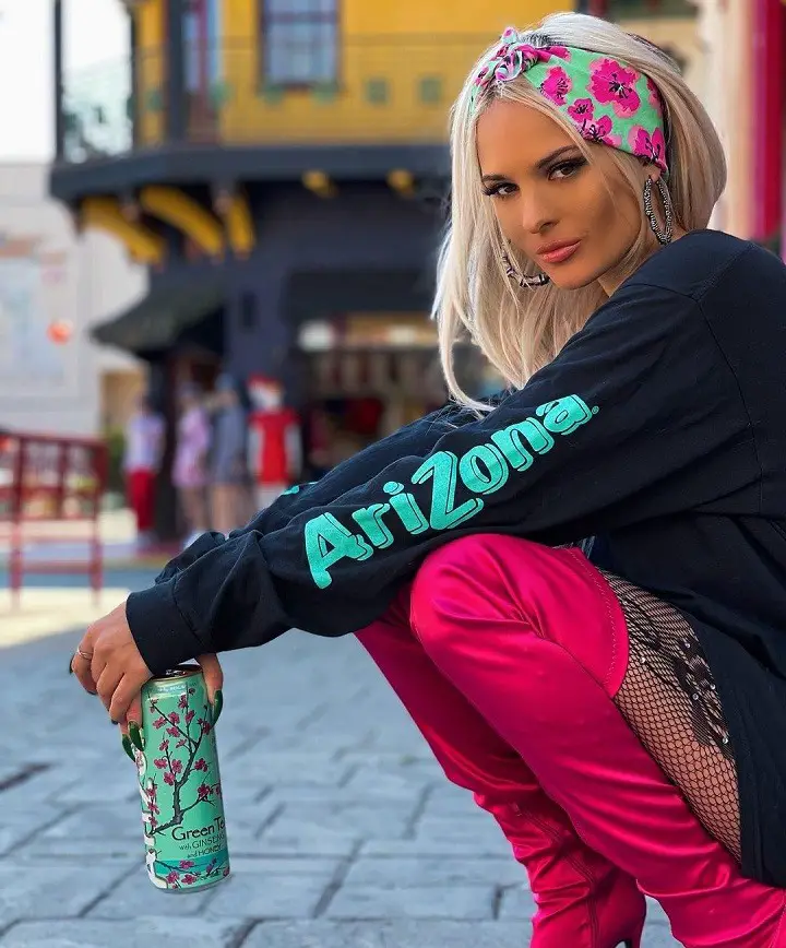 Ava Marie Capra Sponsoring Drink Arizona while wearing their sweater.