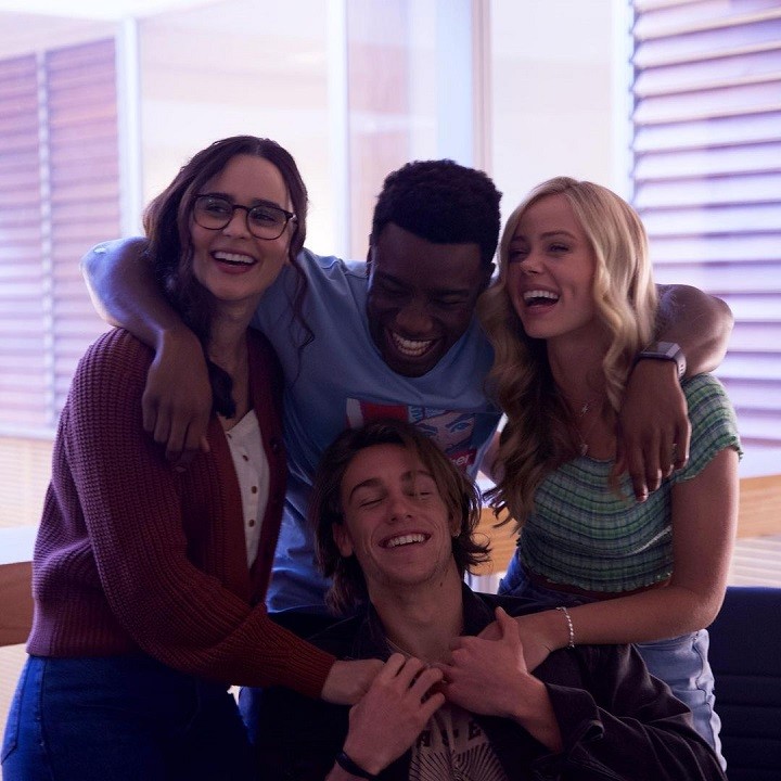 (From left) Marianly Tejada with her 'One of Us Is Lying' castmates Chibuikem Uche, Cooper van Grootel and Annalisa Cochrane.