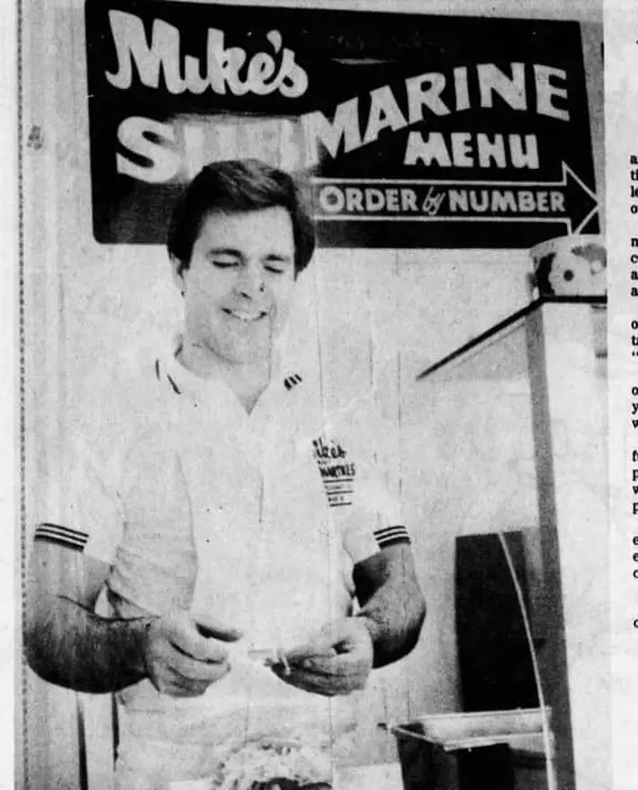 A young Peter Cancro from while he was working at Mike's Submarine shop.