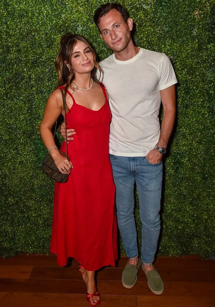 Batsheva Haart and Ben Weinstein as Spritz Society Celebrates Launch At JIMMY At The James at Jimmy At The James Hotel on August 17, 2021 in New York City.
