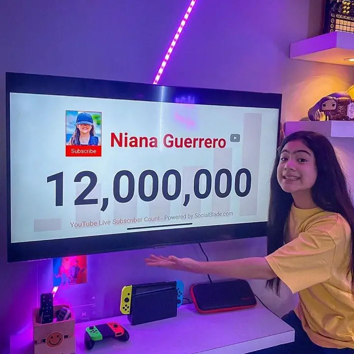 Niana Guerrero showing up the moment her YouTube channel surpassed 12 million subscribers.