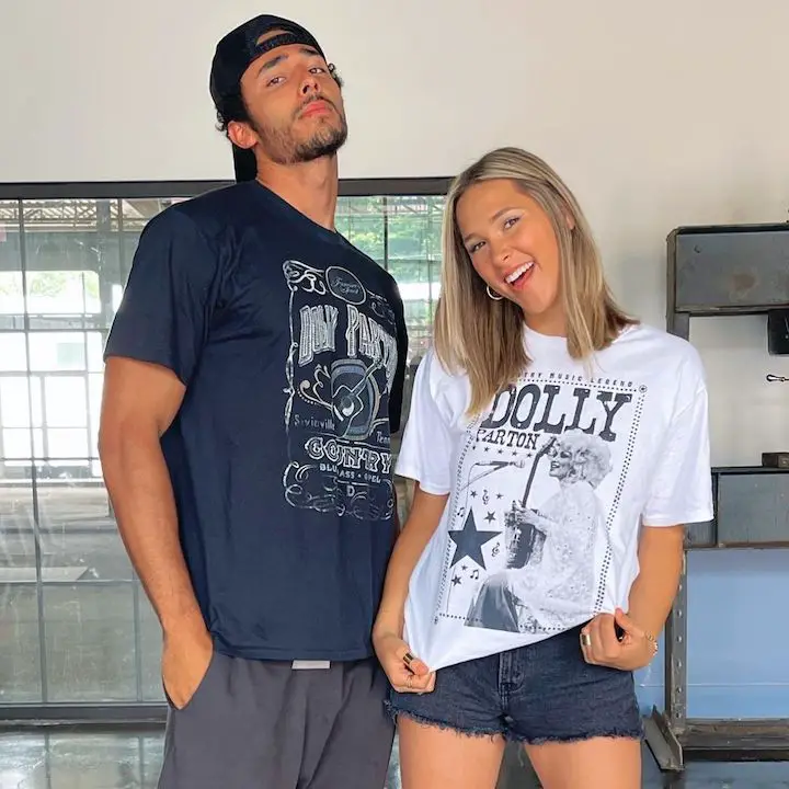 Allie Schnacky(right) and Austin Armstrong (left) sporting Dolly Parton merch tees.