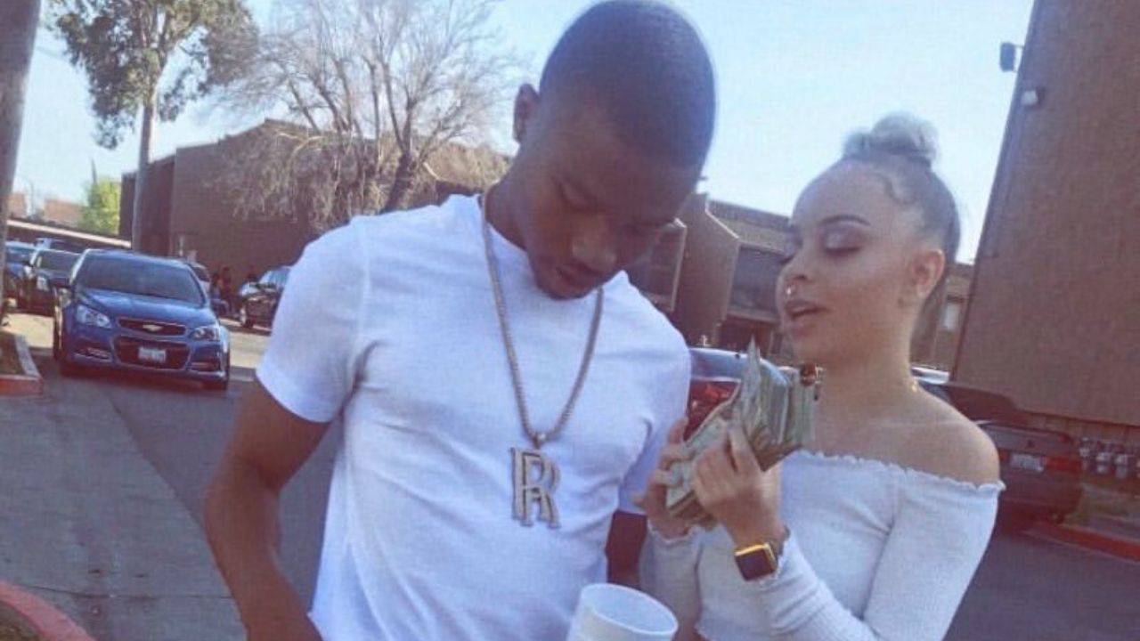 Roddy Ricch with his girlfriend, Allie Kay.
