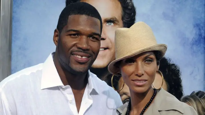Nicole Murphy and former New York Giant Michael Strahan attend the premiere of "Step Brothers" in Los Angeles.