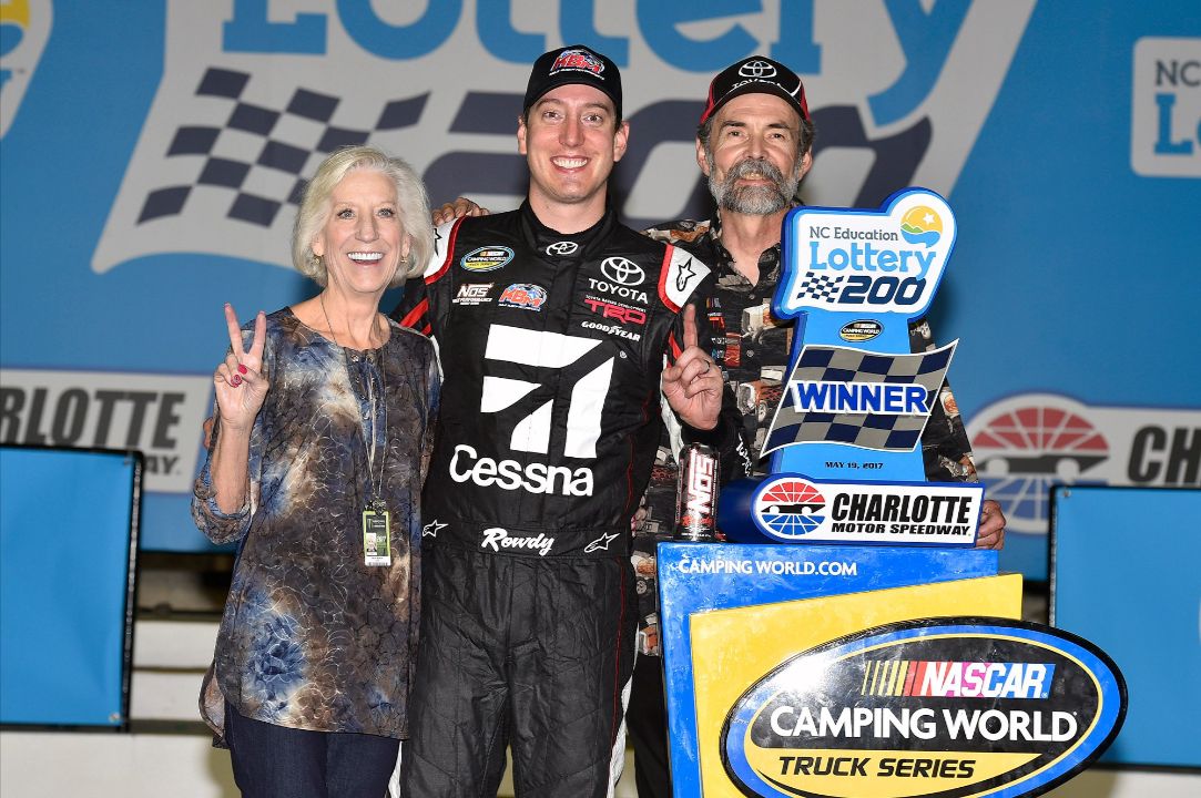 Kyle Busch with his parents.