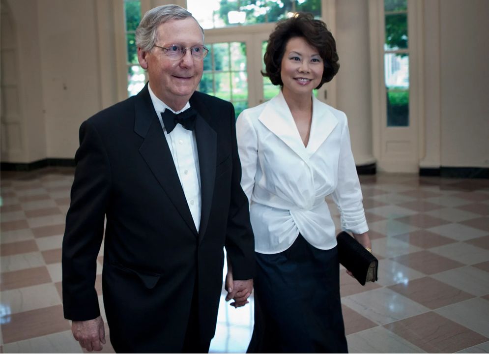 Mitch McConnell with his wife, Elaine Chao.