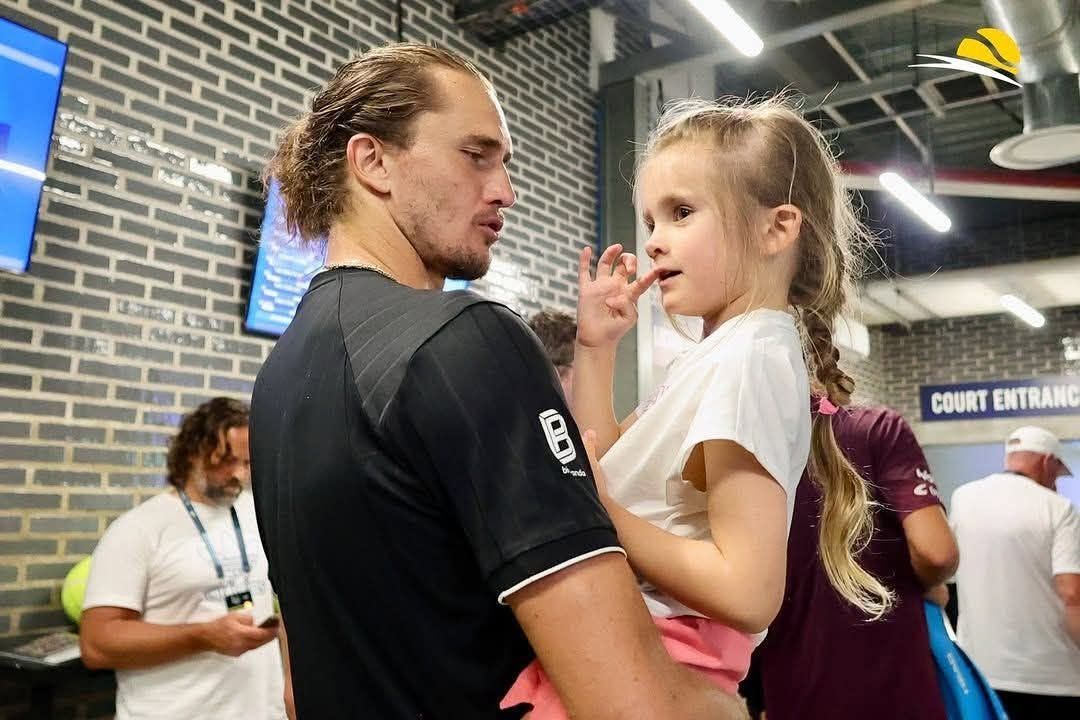Alexander Zverev with his daughter, Mayla.