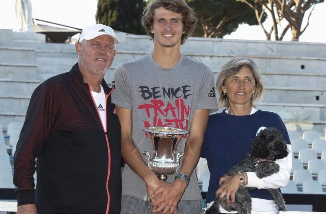 Alexander Zverev with his parents.